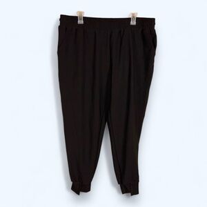 3X BLACK JOGGER PANT WOMENS CASUAL LOUNGEWEAR POCKETS PLUS